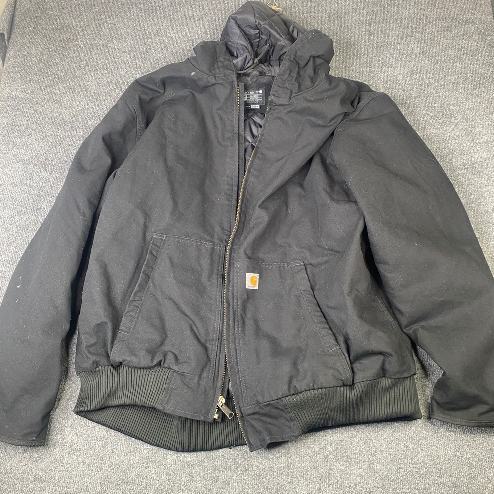 Carhartt Men Black J130-M Loose Fit Washed Duck Insulated Active Jacket 4XL Tall